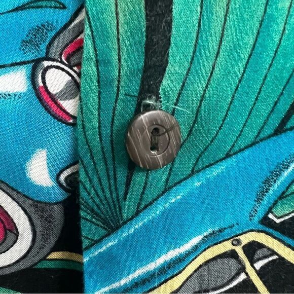 Pineapple Connections by Hey Man Woody Print Hawaiian Shirt size L - Picture 4 of 11